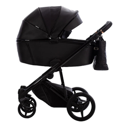 Детская коляска Bebetto Loren Gloss 3 в 1 с автокреслом Avionaut Cosmo 01 черная кожа