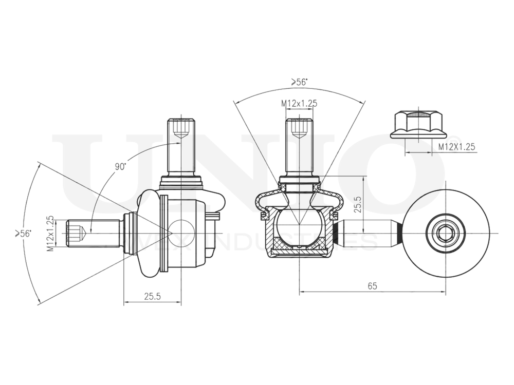 Стойка стабилизатора передняя правая UNIO SSP-50046