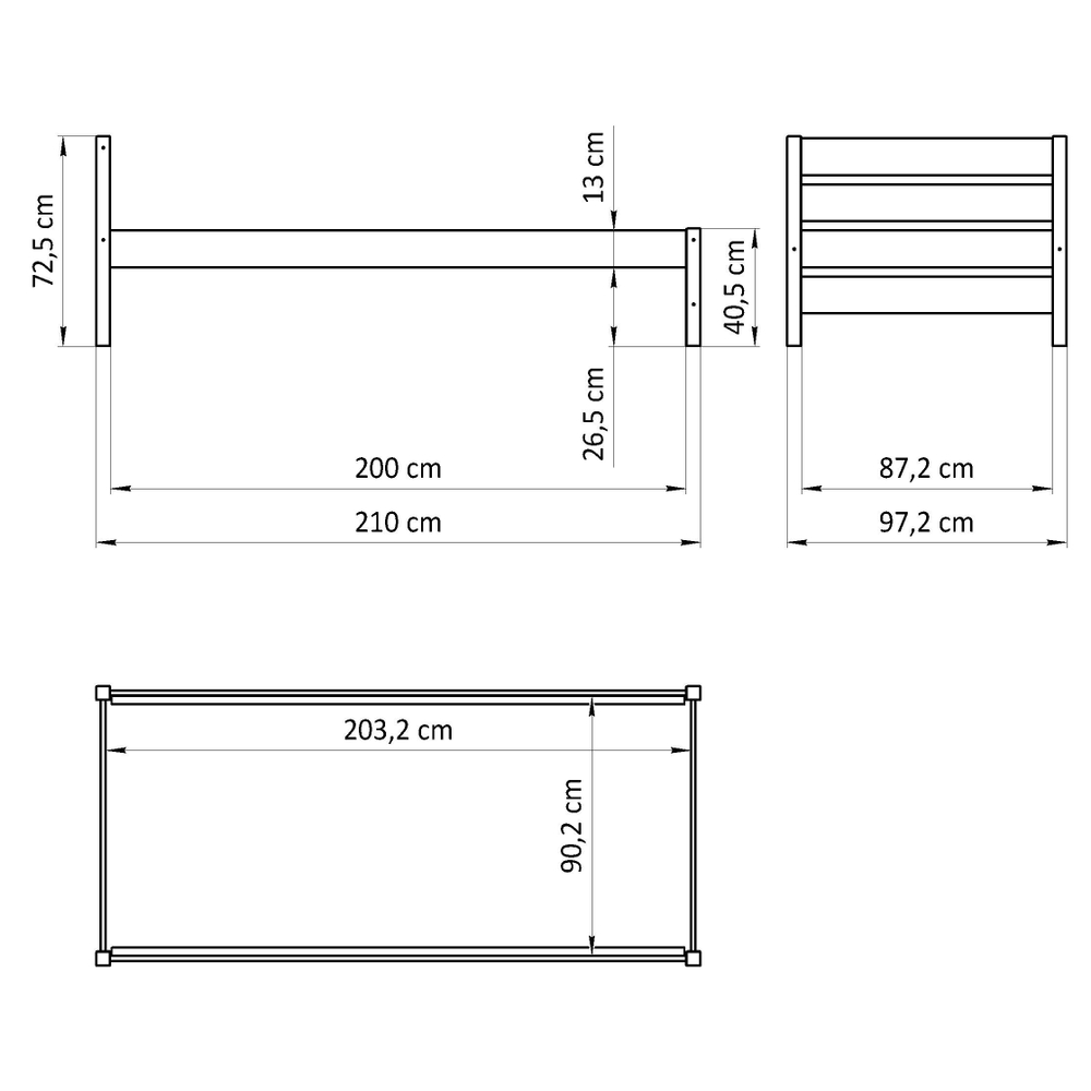 Кровать деревянная 90х200 из сосны Бора, с основанием кровати, серый