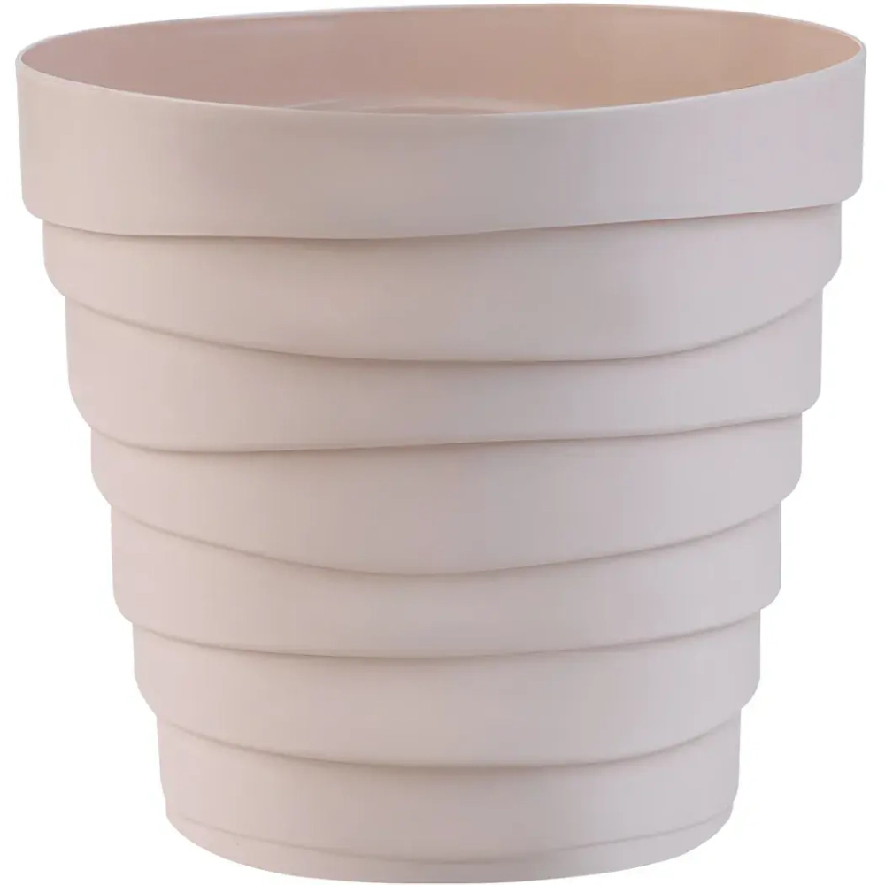 Кашпо для цветов пластиковое 2,25л d-18см «Бархан» Кремовый
