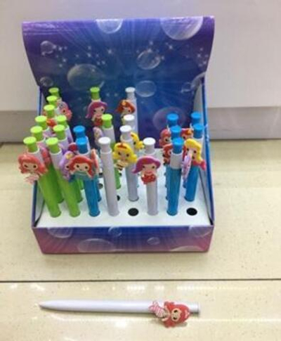 Ручка гелевая автоматическая 0,5 мм, синяя, 4 цвета микс "Русалка"