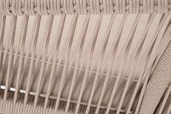 "Канны" левый модуль плетеный из роупа, основание дуб, роуп бежевый круглый, ткань бежевая 052