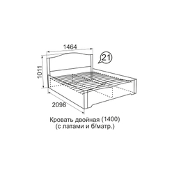 Кровать с латами Виктория 21 140х200