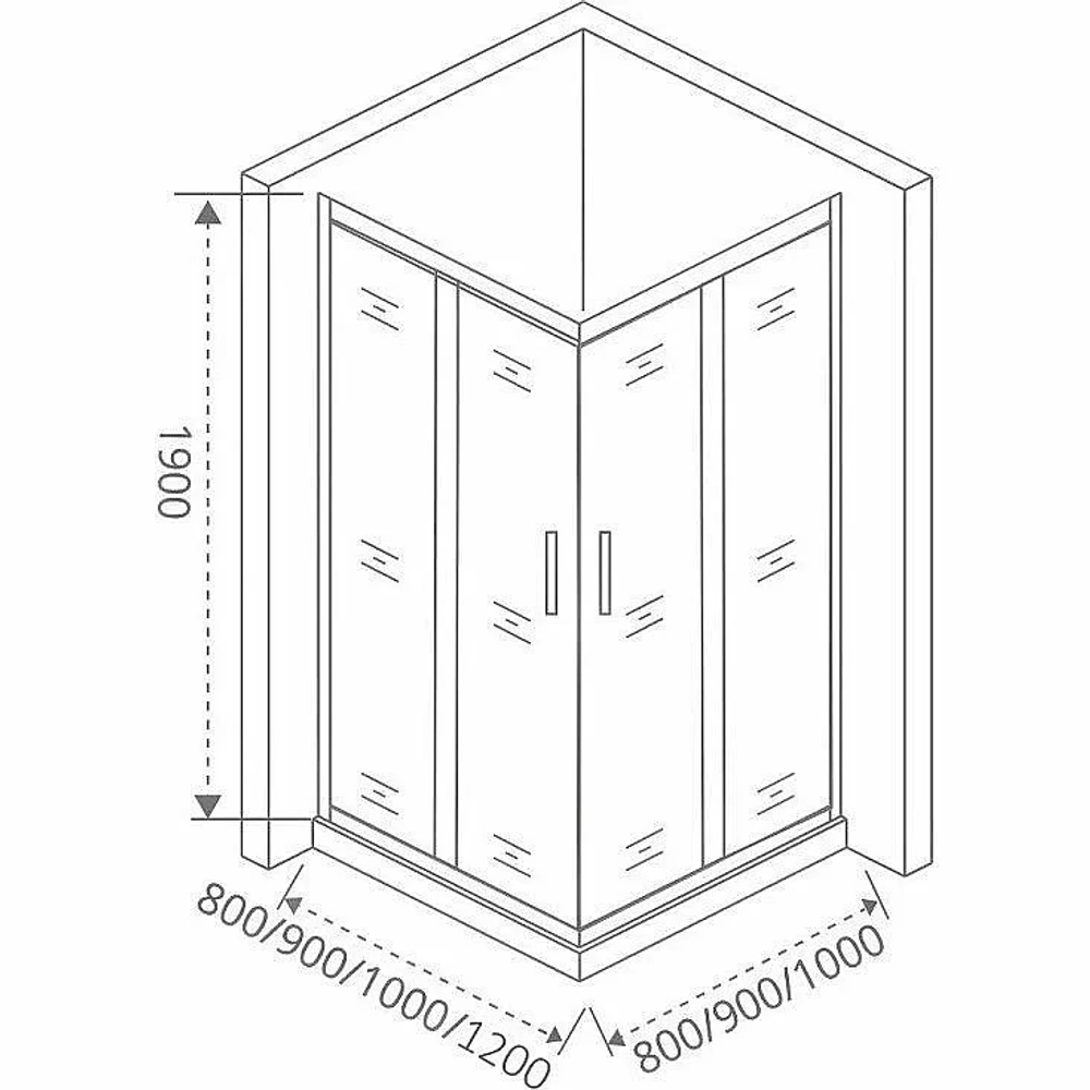 Душевой уголок Good Door COFE CR-120-80-C-B стекло прозрачное/профиль черный