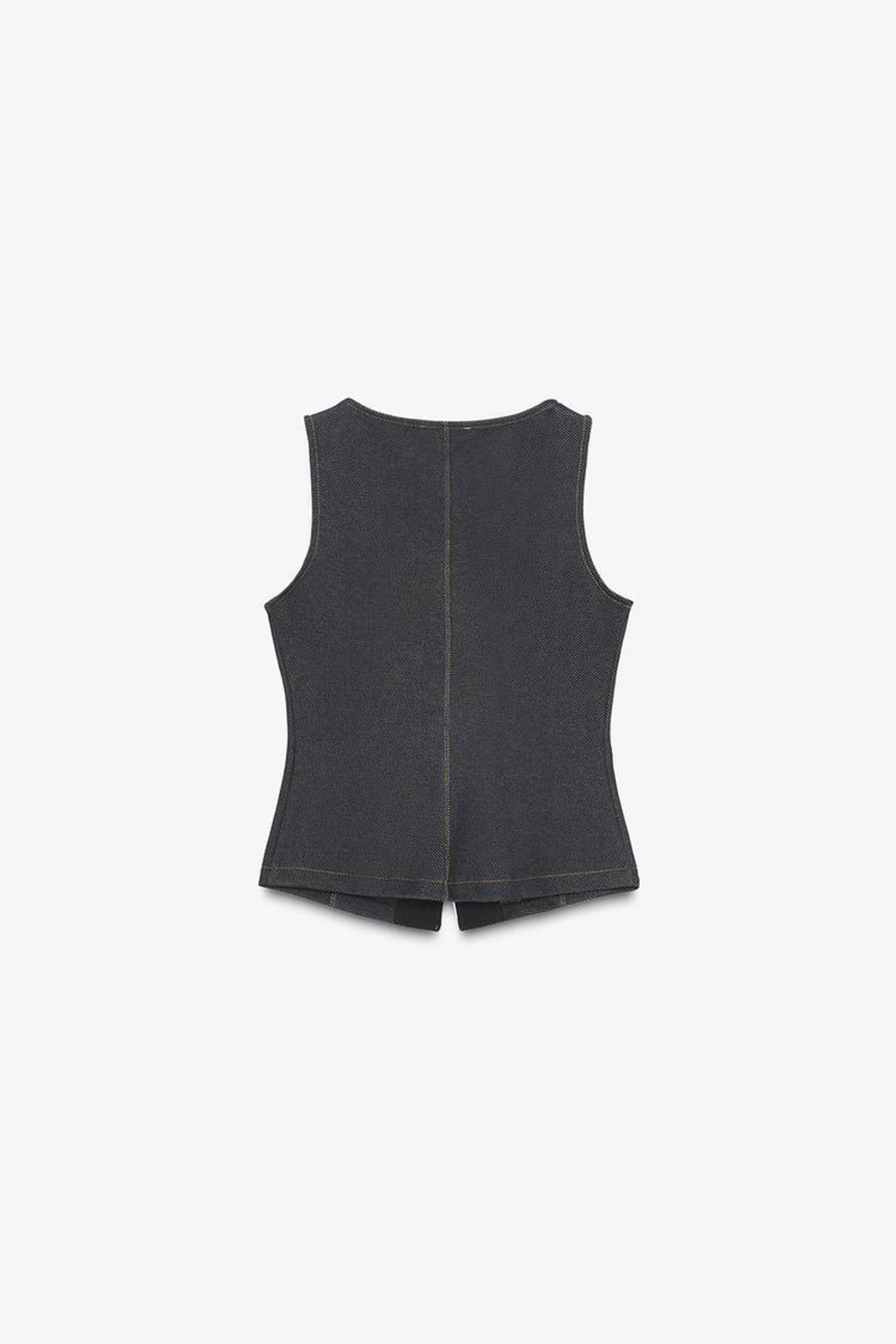 ZARA ТОП-ЖИЛЕТ С ПУГОВИЦАМИ, ЧЕРНЫЙ