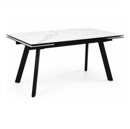 Стол из керамогранита 160 (+40) (+40) цвет Gloria White matt