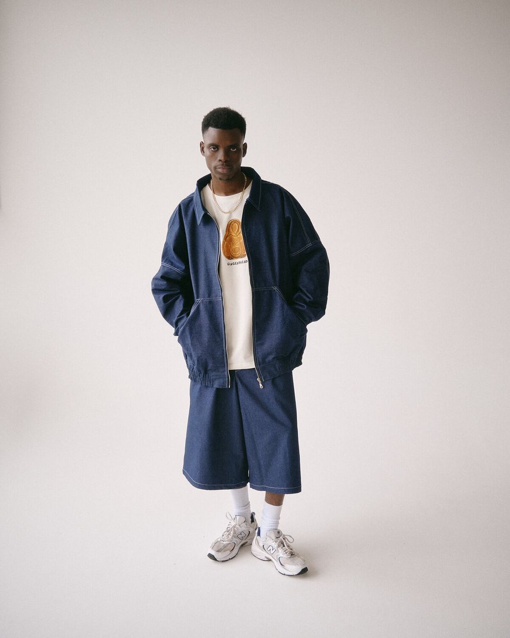 Шорты One Two Baggy Bermuda Denim темно-синие