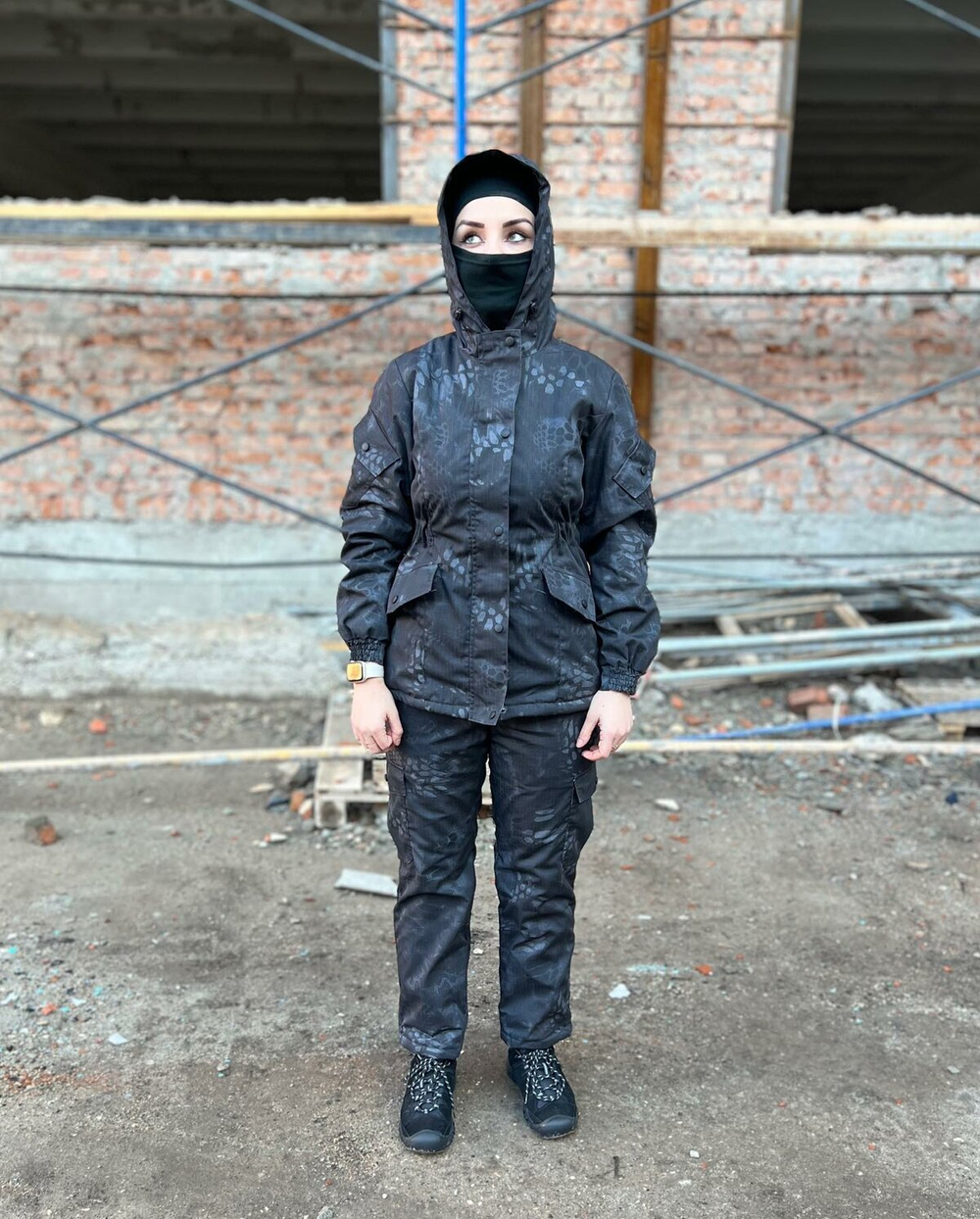 Женская горка "Валькирия" флис осень зима /черный питон/