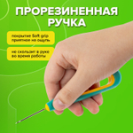 Шило с крючком общая длина 140 мм d=2 мм прорезиненная ручка STAFF (5 штук в упаковке)