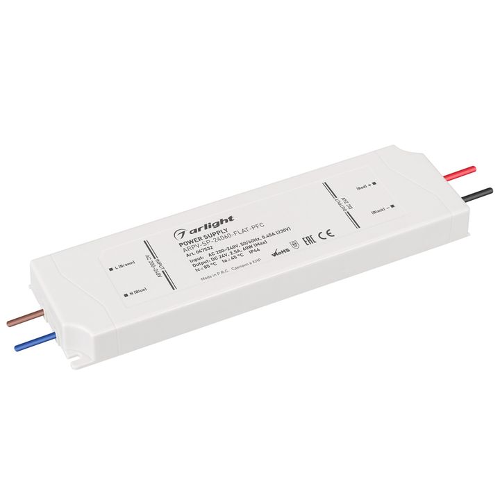 Блок питания Arligh ARPV-SP-24060-FLAT-PFC (24V, 2.5A, 60W) 047532