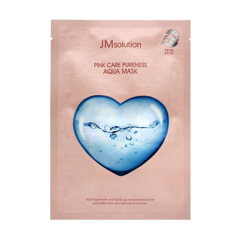 JM Solution PINK Care Pureness Aqua Mask с гиалуроновой кислотой Уавлажняющая