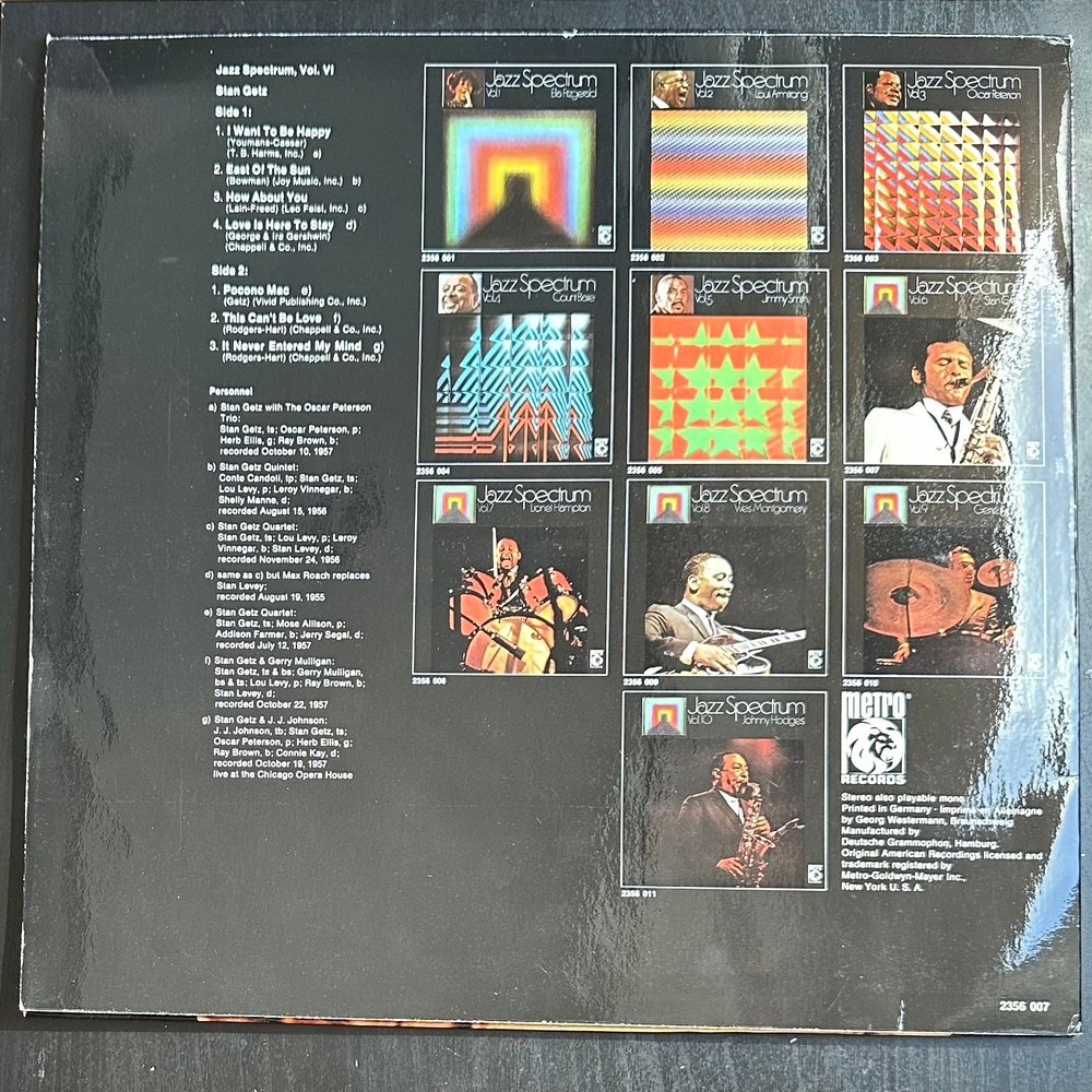 Stan Getz - Jazz Spectrum Vol. 6 (Германия 1973г.)