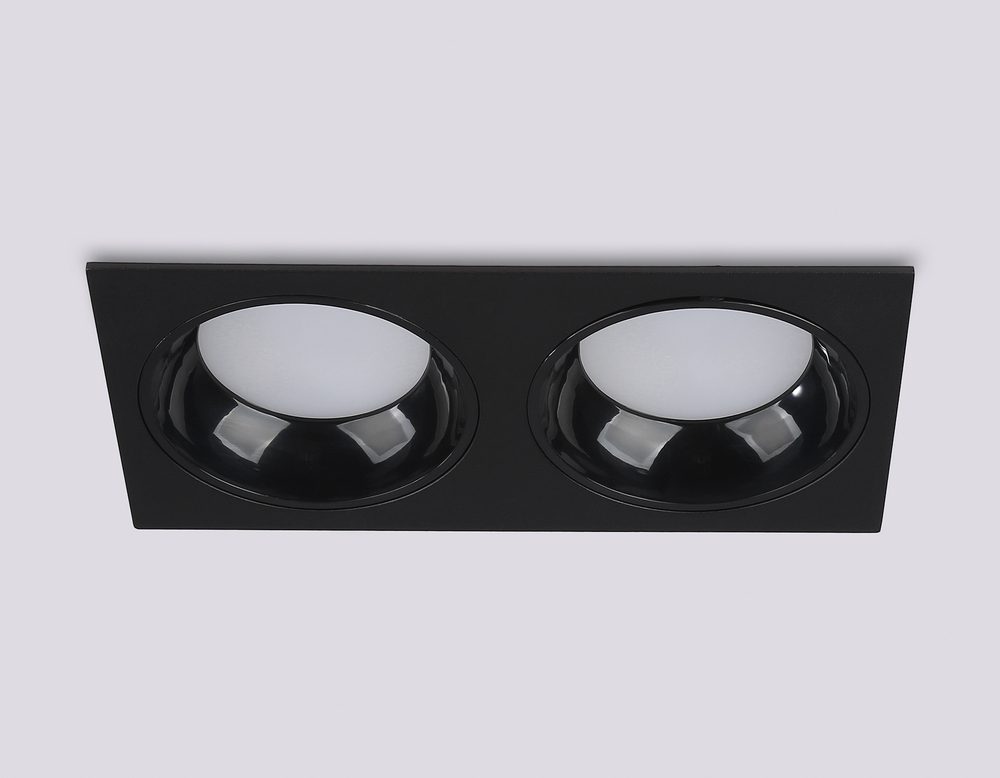 Светильник встраиваемый TN52344/2 SBK/GBK черный песок/черный глянец GX53 max 12W 220*115*25