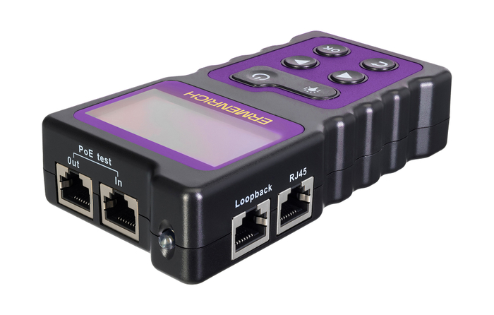 Кабельный PoE-тестер Ermenrich NetGeeks NP25, фиолетовый