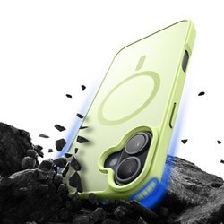 Матовый чехол светло-зеленого цвета (Lime Green) с MagSafe для iPhone 16, серия Yind Series от Dux Ducis