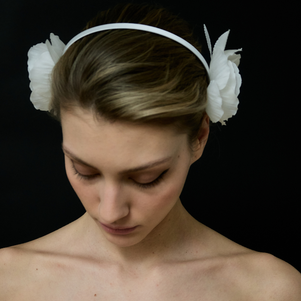 Ободок тонкий с двумя цветами