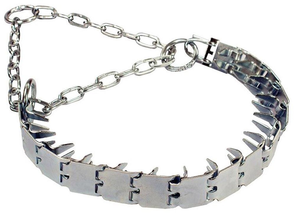 Ошейник строгий пластинчатый цинк для собак обхват шеи до 60 см 27 мм 1,5 мм.