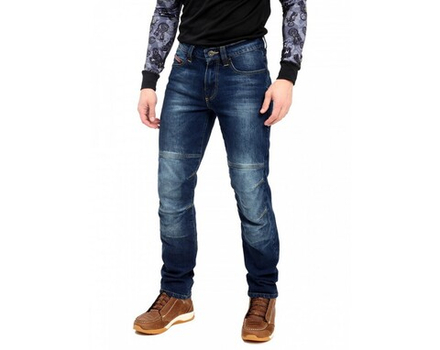 Мотоджинсы Starks SPIDER , муж., Regular fit, стрейч, Тёмный Синий, Enzim wash (36)