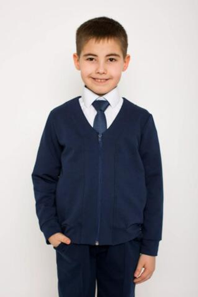 Кардиган "Игнат-1", р. 140, тёмно-синий, (Ивашка)