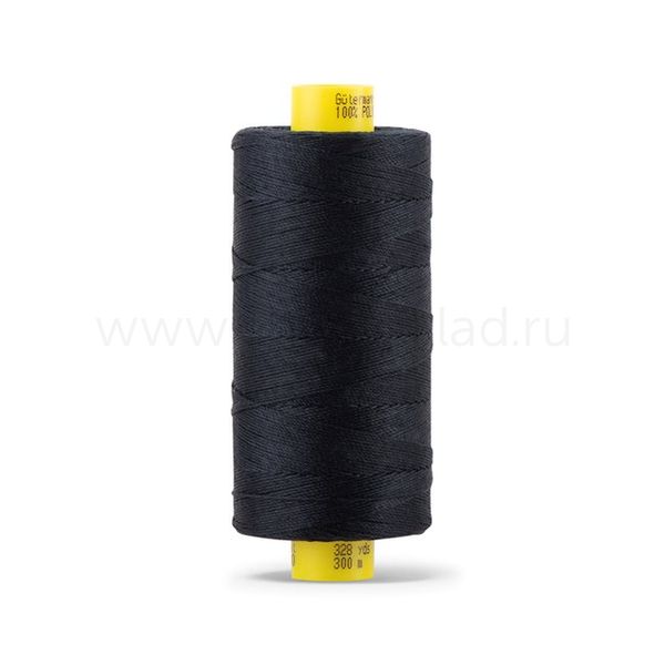 Нитка Gutermann Mara 30 (300 метров), 1 кат., для отстрочки | 665 сине-черный