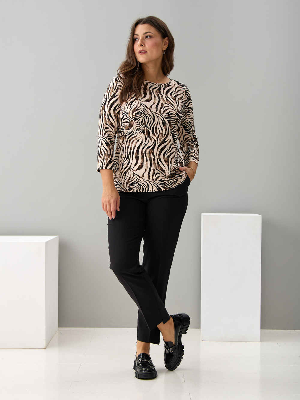 Лонгслив ЛНв-306/песочный-акварельзебра