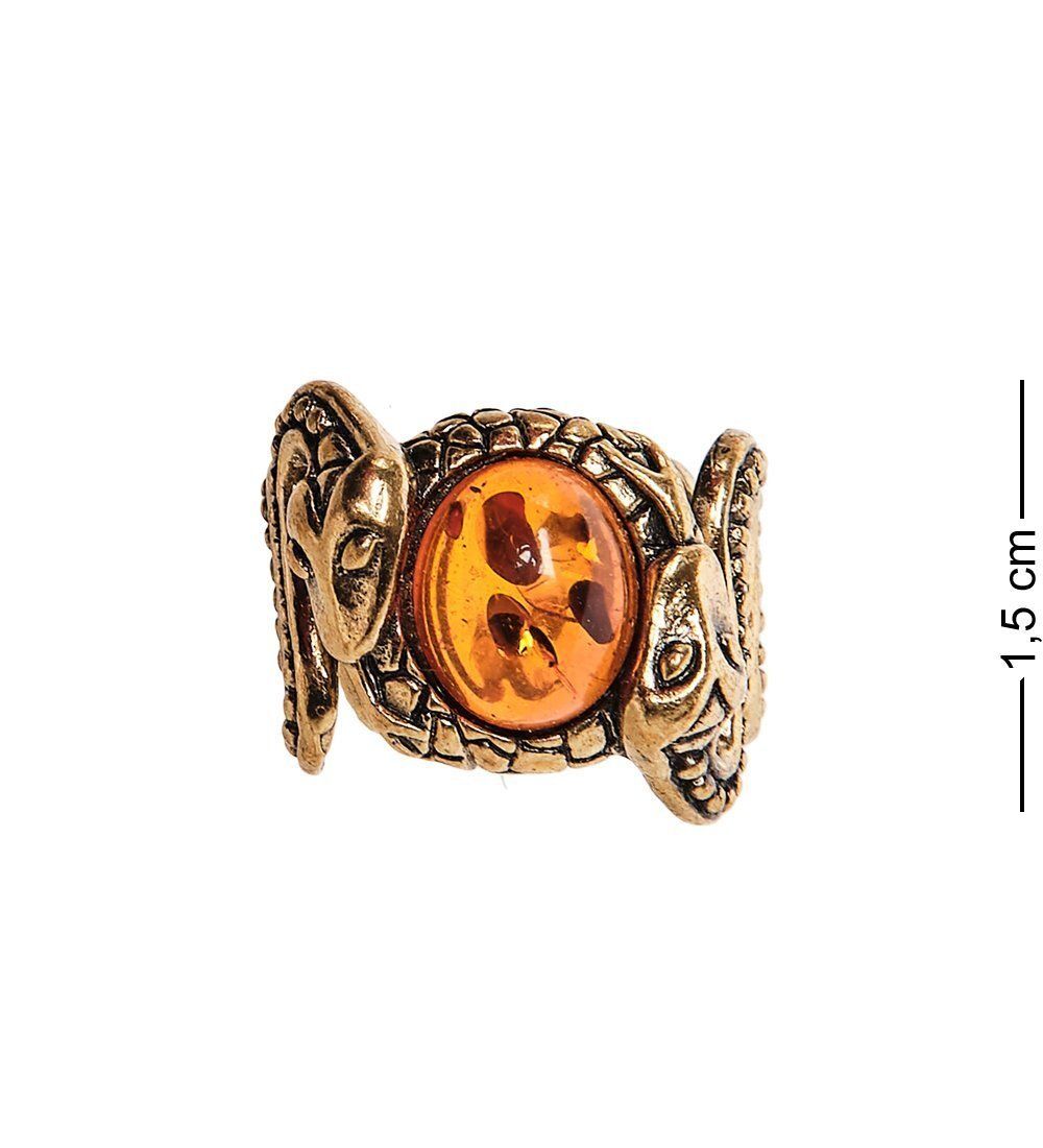 AM-2442 Кольцо «Змейки» (латунь, янтарь)