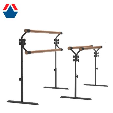 Хореографический станок мобильный 2-рядный с переставным держателем поручня Евро-1500 СЕРЫЙ МУАР