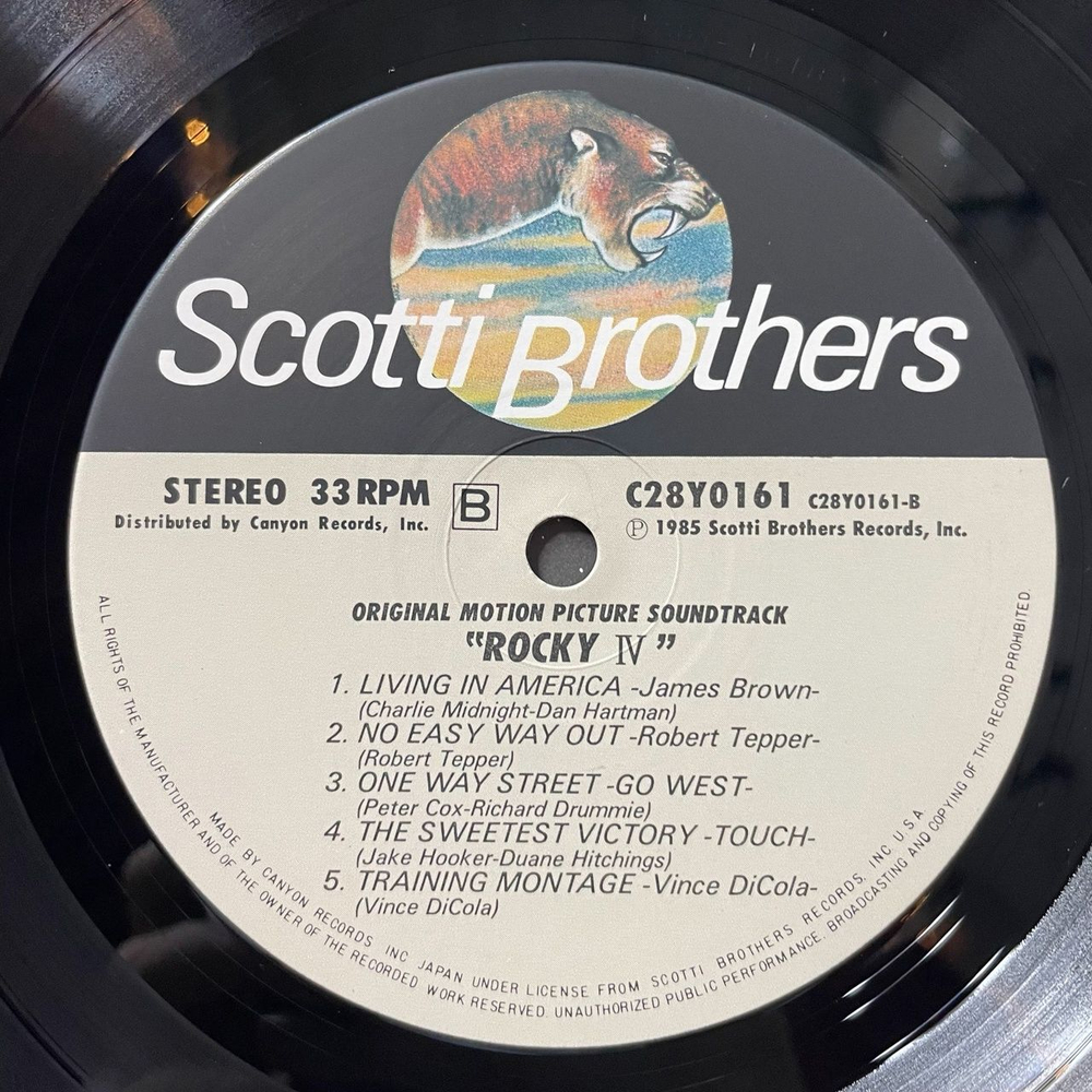 Винтажная виниловая пластинка LP Rocky IV Motion Picture Soundtrack (Japan 1985) (Obi) Eye Of The Tiger C28Y0161