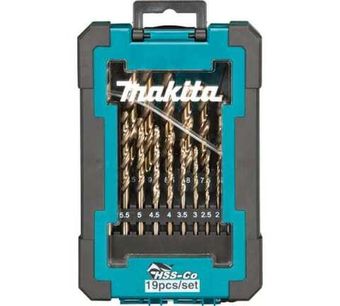 Набор сверл по металлу (19 шт; 1-10 мм; шаг 0.5 мм; HSS-Сo) Makita D-67561