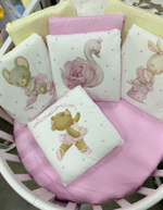 Комплект в кроватку 6-ти предметный (подушечки 17 предметов), "Маленькая принцесса" сатин