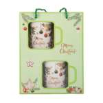 кружка + 2 ложки 2шт новогодняя набор (белый)