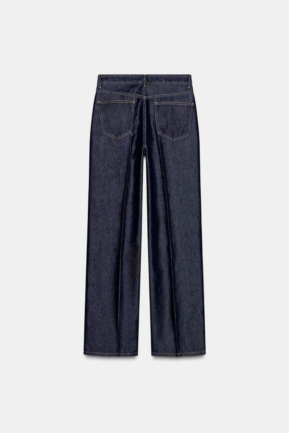 ZARA ДЖИНСЫ Z1975 STRAIGHT СО СРЕДНЕЙ ПОСАДКОЙ И СТРЕЛКАМИ, СИНИЙ