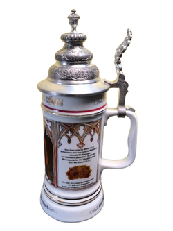 Кружка пивная (керамика с оловянной крышкой) Германия