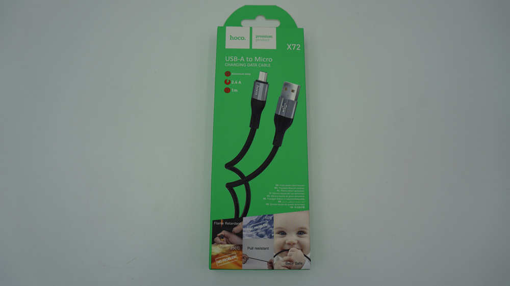 Кабель HOCO X72 USB-microUSB 2.4A 1м Silicone Black