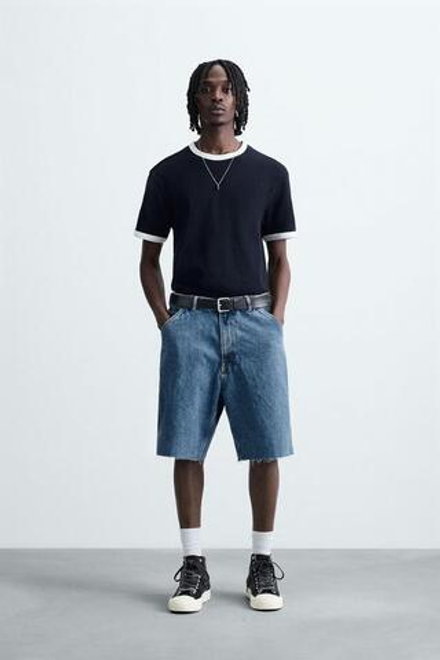 ZARA ДЖИНСОВЫЕ ШОРТЫ, СИНИЙ