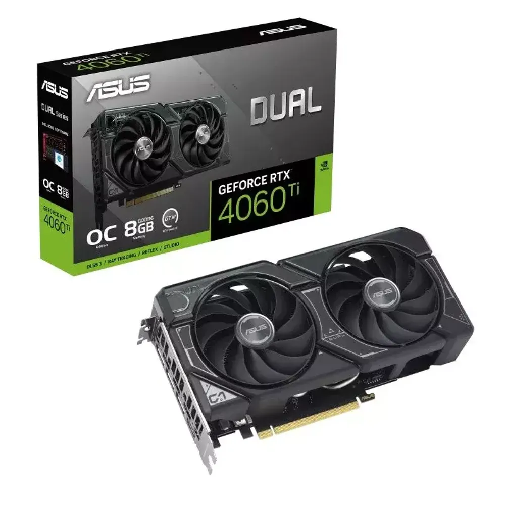 Видеокарта ASUS GeForce RTX4060Ti OC GDDR6 8GB (DUAL-RTX4060TI-O8G)