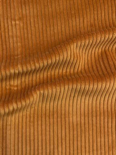 Вельвет хлопковый оранжевый в крупный рубчик