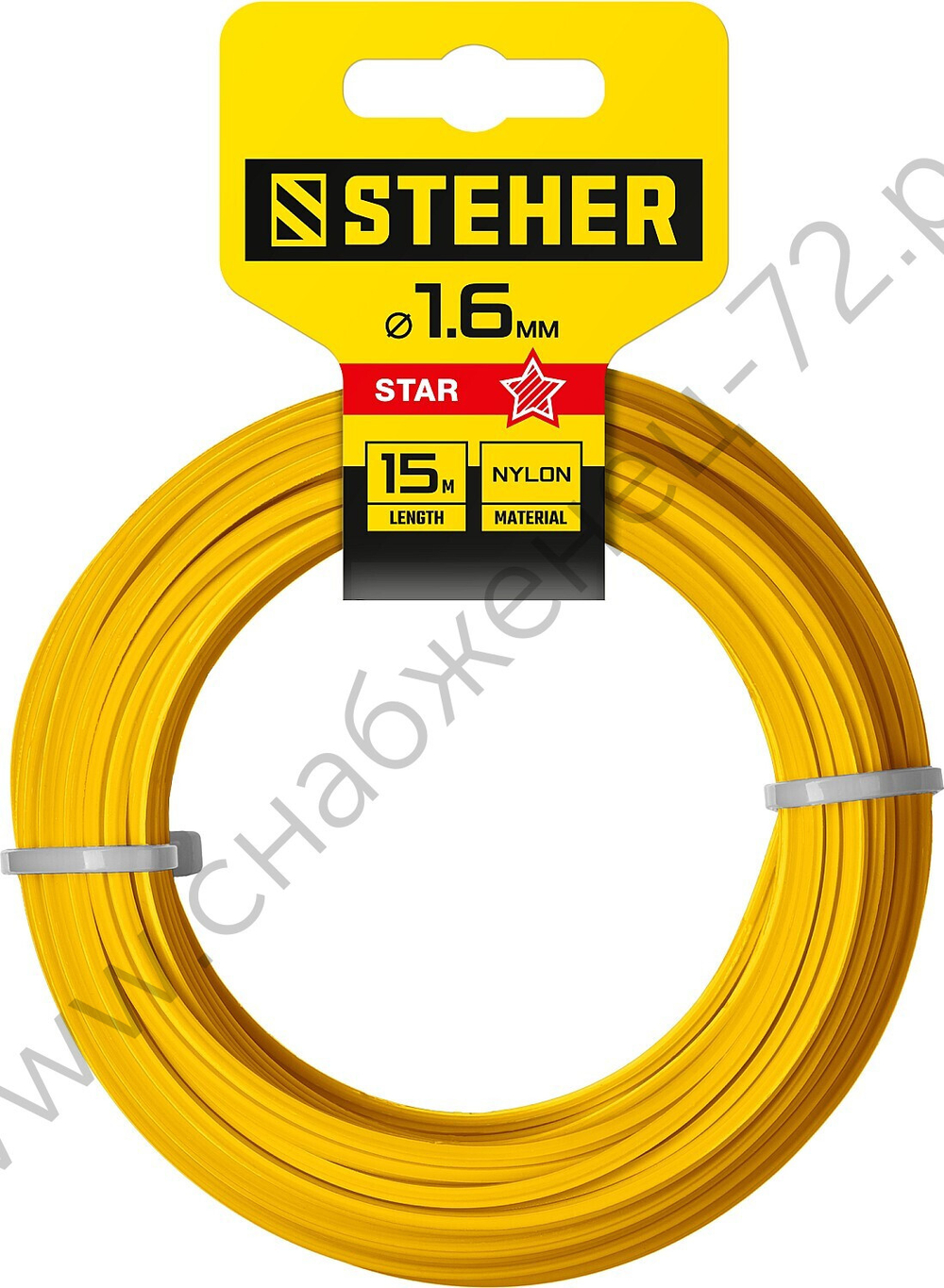 STEHER ЗВЕЗДА, 1.6 мм, 15 м, леска для триммера (75010-1.6)