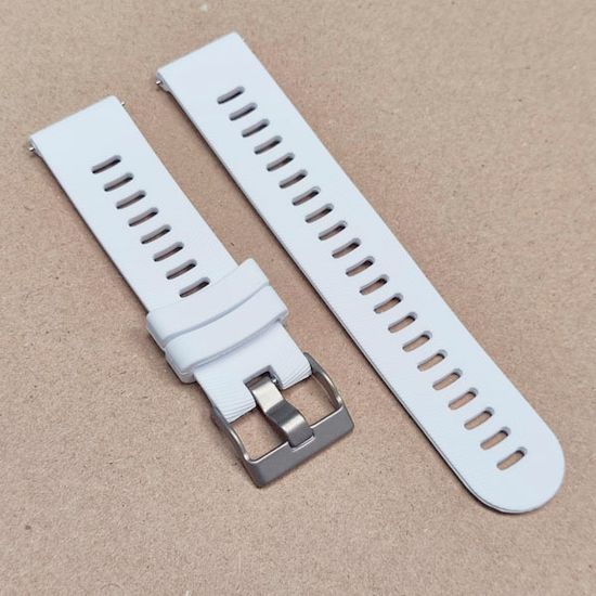 Ремешок Premium 20 мм силиконовый для Garmin Forerunner 55/245/645, Venu, Venu Sq, Venu 2 Plus, Vivoactive 3, Vivomove быстросъемный (Белый)