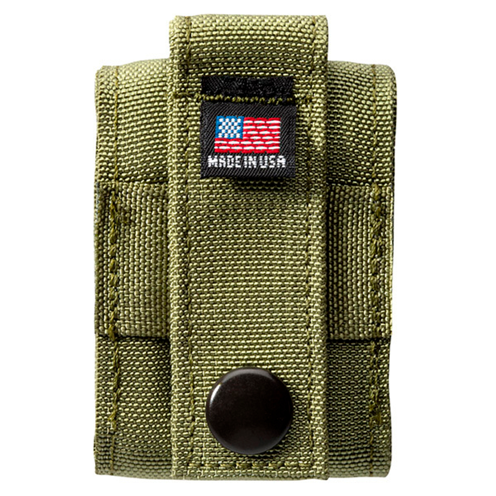 Набор Zippo в подарочной коробке (чёрная зажигалка Black Crackle и зеленый нейлоновый чехол)