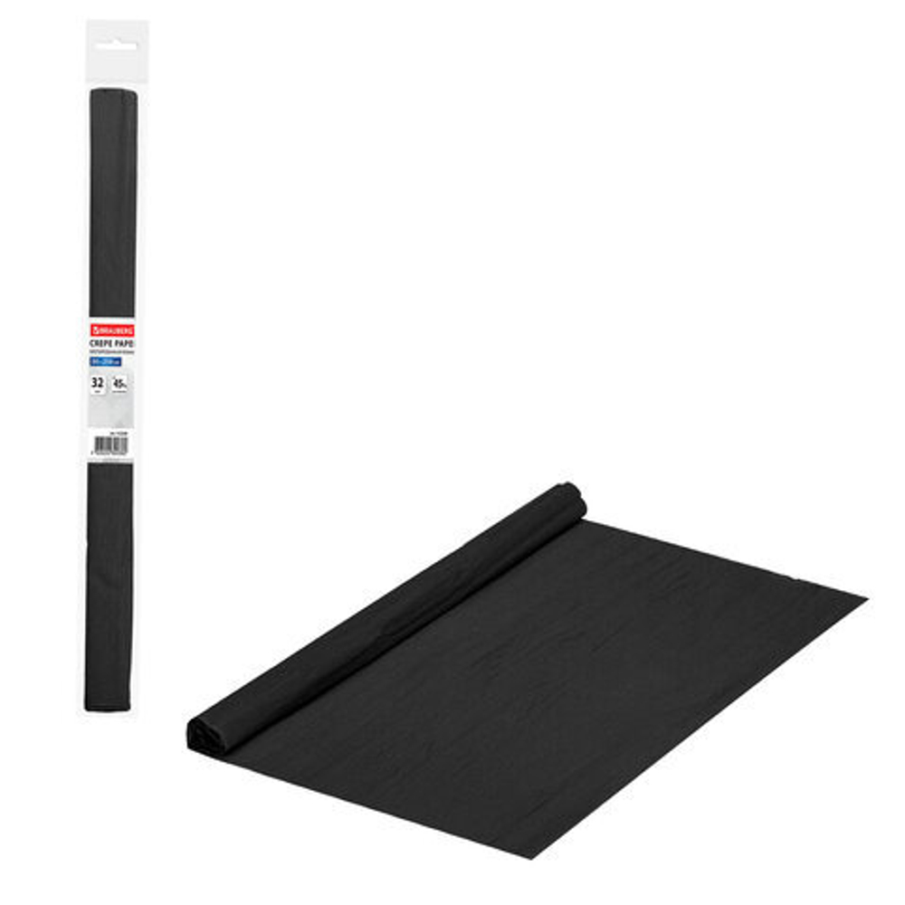 Бумага крепированная 50*250 см черная БРАУБЕРГ (112530)