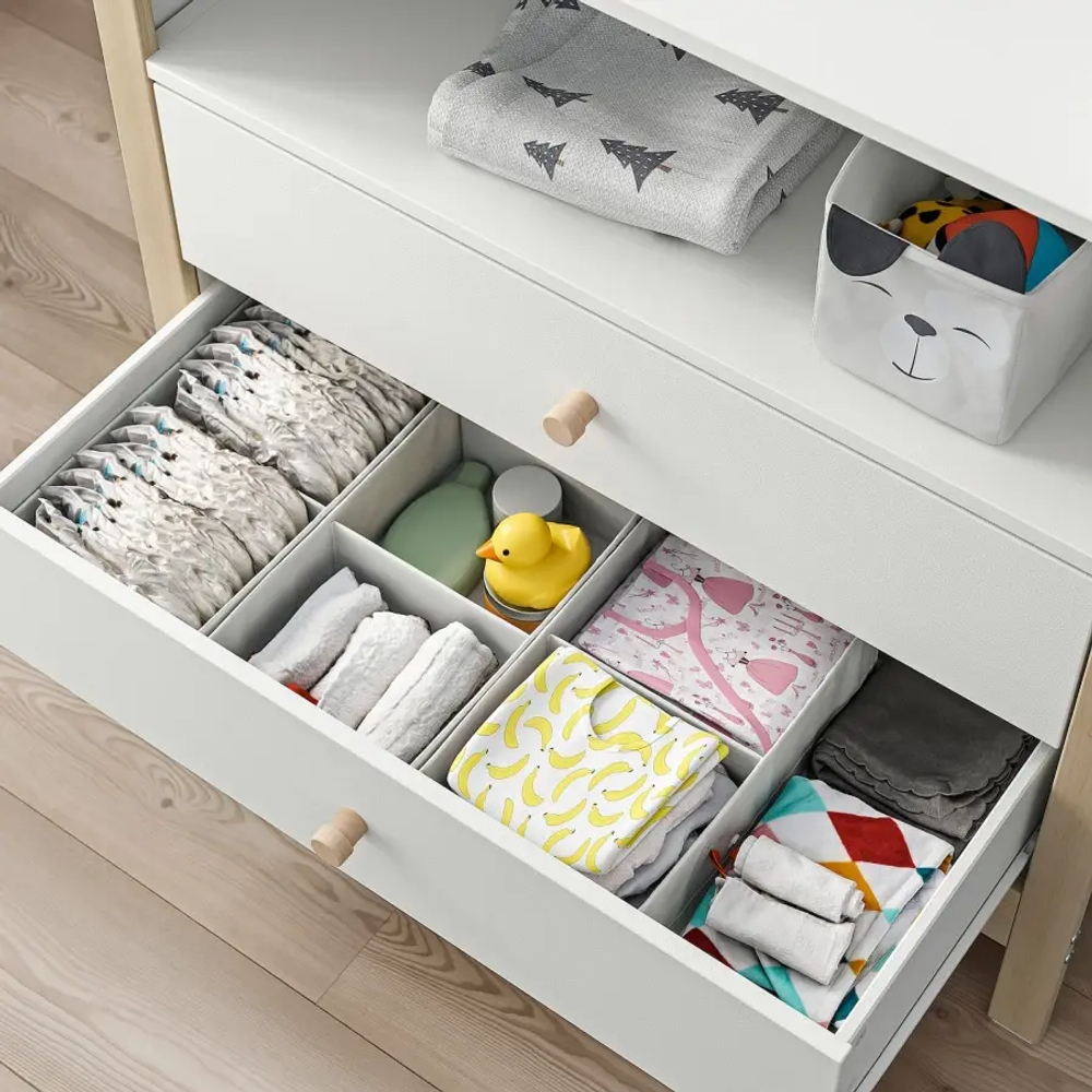Комод с пеленальным столиком - ÄLSKVÄRD /АLSKVАRD IKEA/ АЛЬСКВАРД ИКЕА,  106х94 см, белый/под беленый дуб