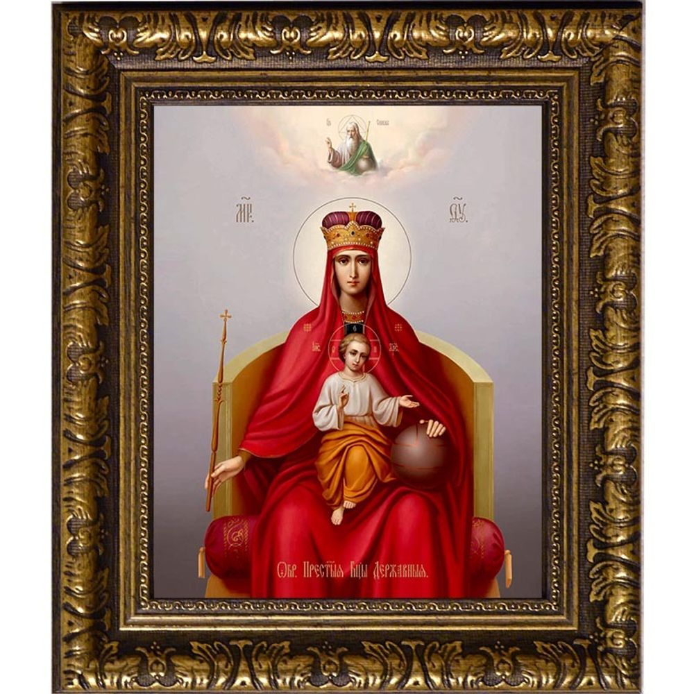 Державная икона Божьей Матери на холсте.