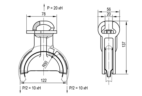 Коуш вилочный под пестик 007-1