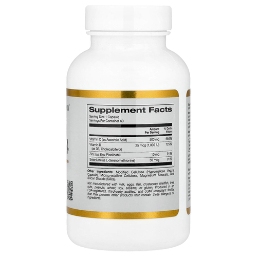 California Gold Nutrition, Immune Complex 4, комплекс для укрепления иммунитета, 60 растительных капсул