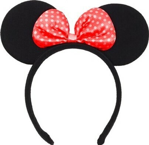 Ободок, Мышка с бантиком, Красный, 1 шт.