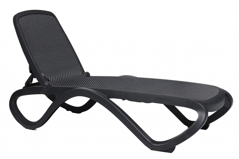 Шезлонг-лежак пластиковый, Nardi Omega, антрацит