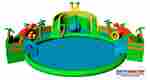 Надувной аквапарк с бассейном и горками «Дино Парк», 19,67×19,67×5,68 м