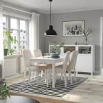 Стол и 4 стула - EKEDALEN / BERGMUND IKEA/ ЭКАДАЛЕН /БЕРГМУНД ИКЕА, 120/180 см, белый/бежевый