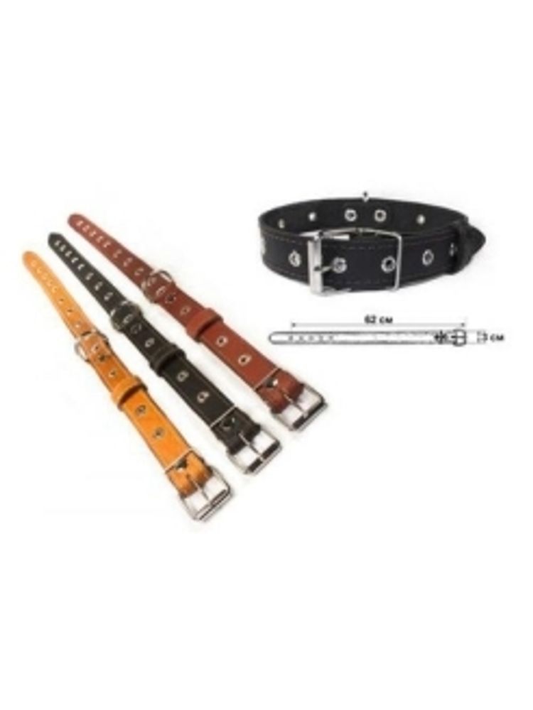 Ошейник "Стандарт" коричневый безразмерный для собак 30 мм обхват шеи 62 см.